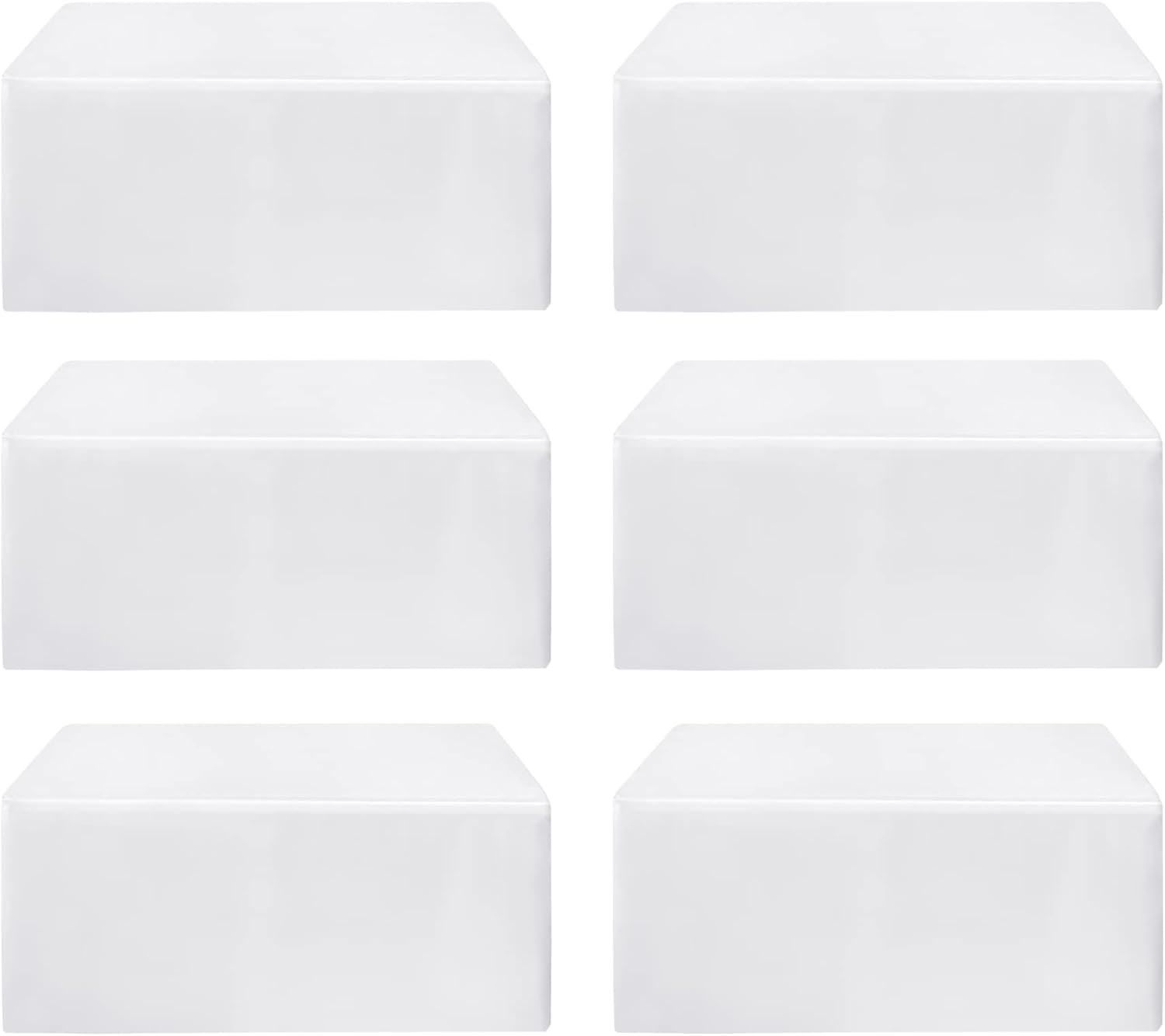 Fitted White Table Covers for 6 Foot Tables - 6 Pack