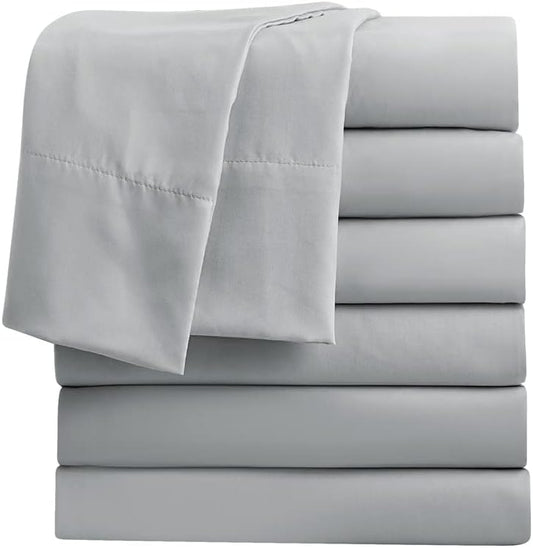 FreshCulture Queen Flat Sheets Pack of 6 for Home and Hotels