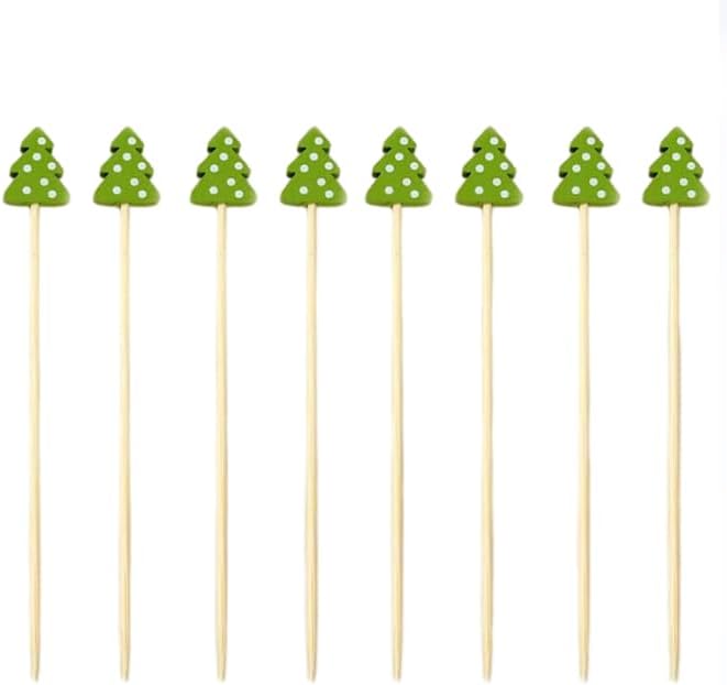 100PCS Xmas Tree Cocktail Picks ~ Festive Appetizer Sticks