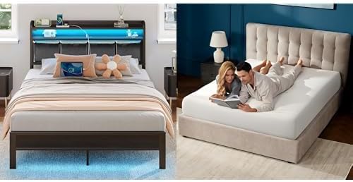 Rolanstar Full Size Bed Frame with Gel Memory Foam Mattress