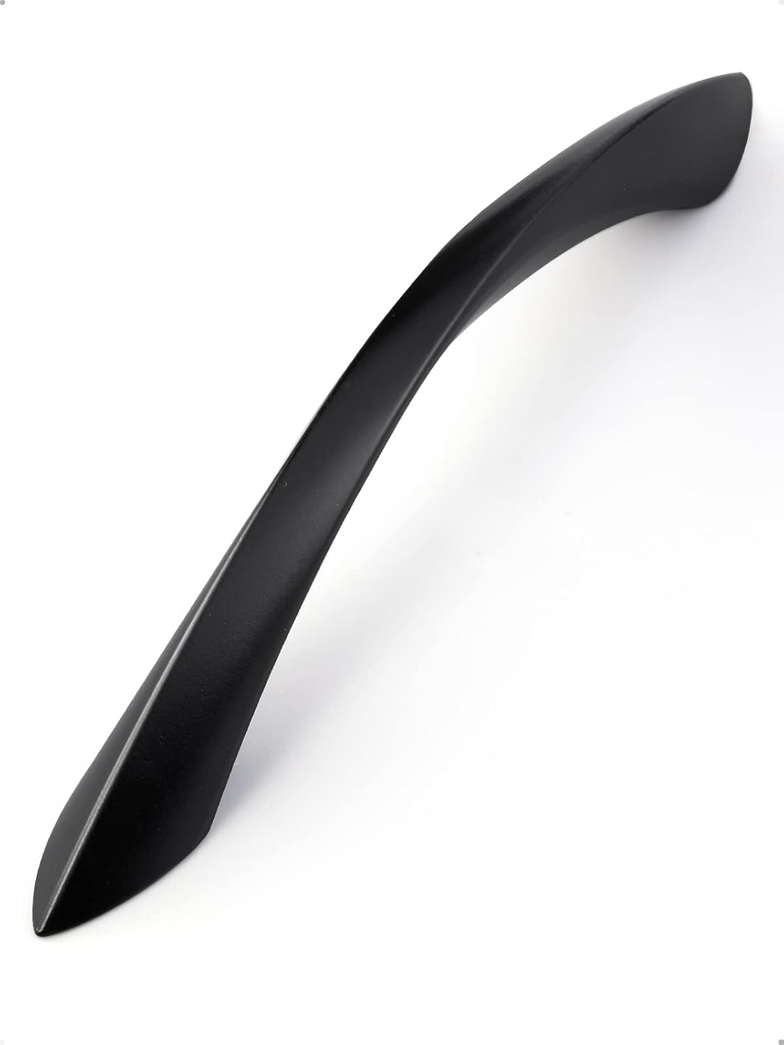 Black Cabinet Pulls 5 Inch Arch Twisted Matte Black Handles