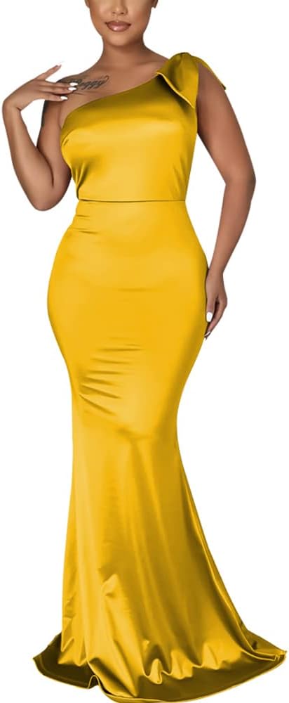 JTNFairy Women's Sexy Sleeveless One Shoulder Bodycon Dress