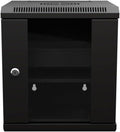 6U 10 in Network Server Cabinet 11.8 in Deep - Glass Door Wall Mount
