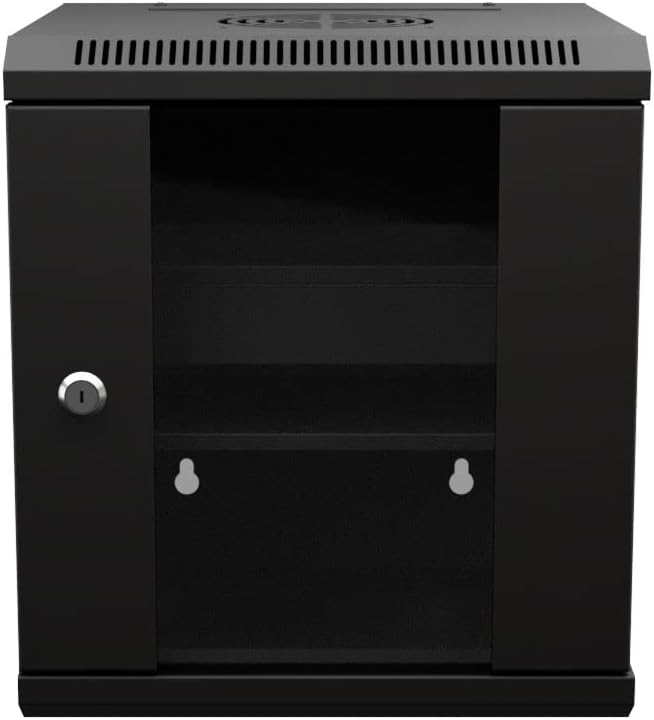 NavePoint 6U Network Server Cabinet with Glass Door and Shelves