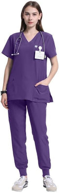 Uniforms World Scrubs for Women Set - Stretch Scrub Top & Pants Slim