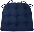 Cotton Duck Navy Blue Dining Chair Pad with Ties - Comfortable Latex