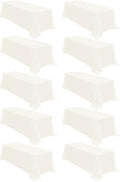 10 Packs Tablecloth 90 x 156 in Ivory Polyester Tablecloth - Durable