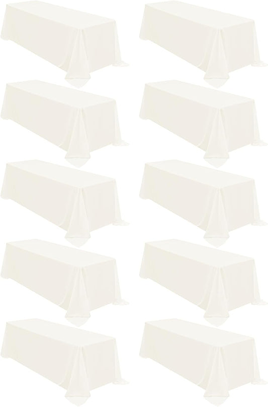 Ivory Tablecloth 90 x 156 Inch for Elegant Events and Parties