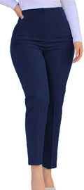 Womens Straight Leg Pants High Waisted Stretchy Business (Style 768R)
