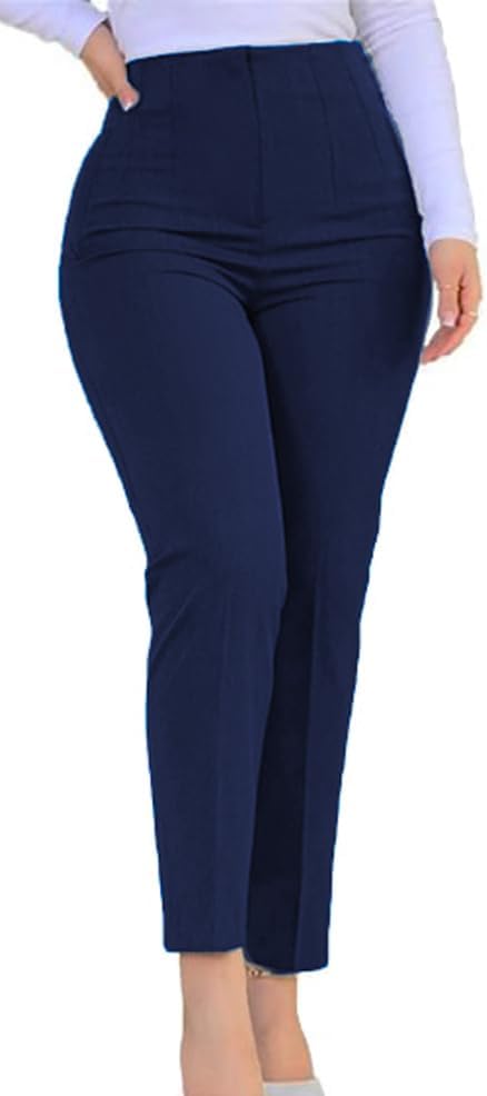 Womens Straight Leg Pants 2025 High Waisted Stretchy Trousers