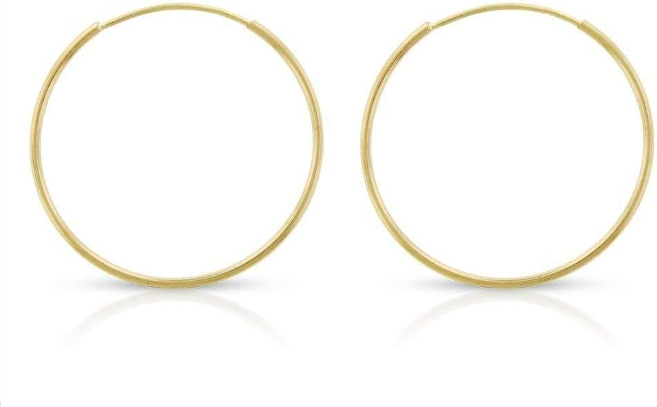 14k Solid Gold Endless Hoop Earrings for Everyday Elegance