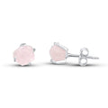 real raw rose quartz stone tiny 4 to 6mm stud earrings - delicate
