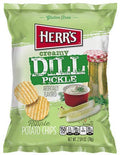 Herr's Creamy Dill Pickle Potato Chips, 2.75 oz Pack of 24 - Tangy