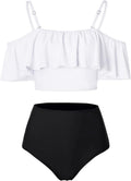 Kaei&Shi Tummy Control Flounce Bikini Set with High Waist Design