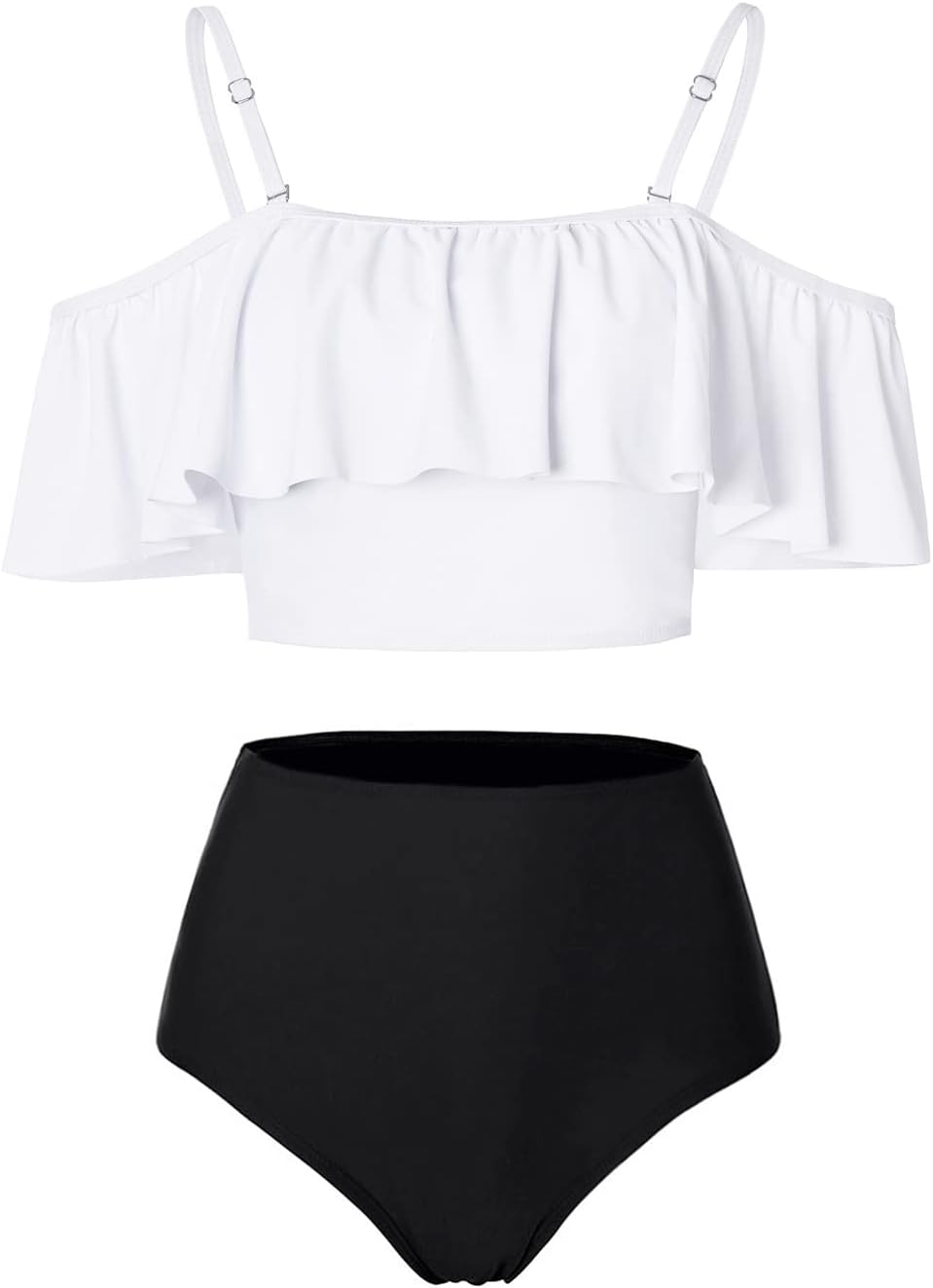 Kaei&Shi High Waisted Flounce Bikini Set for Tummy Control