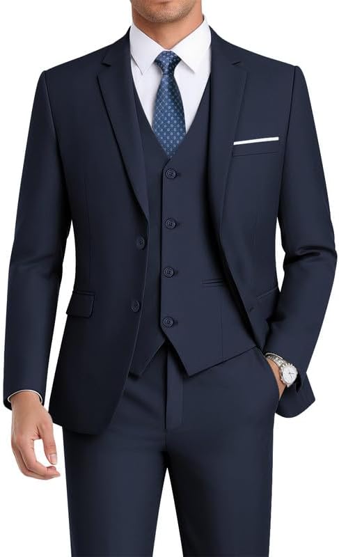 WEEN CHARM Men's Slim Fit 3-Piece Suit Set for Any Occasion