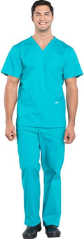 Cherokee Scrub Set for Men - 2 Piece V-Neck Top & Tapered Pant