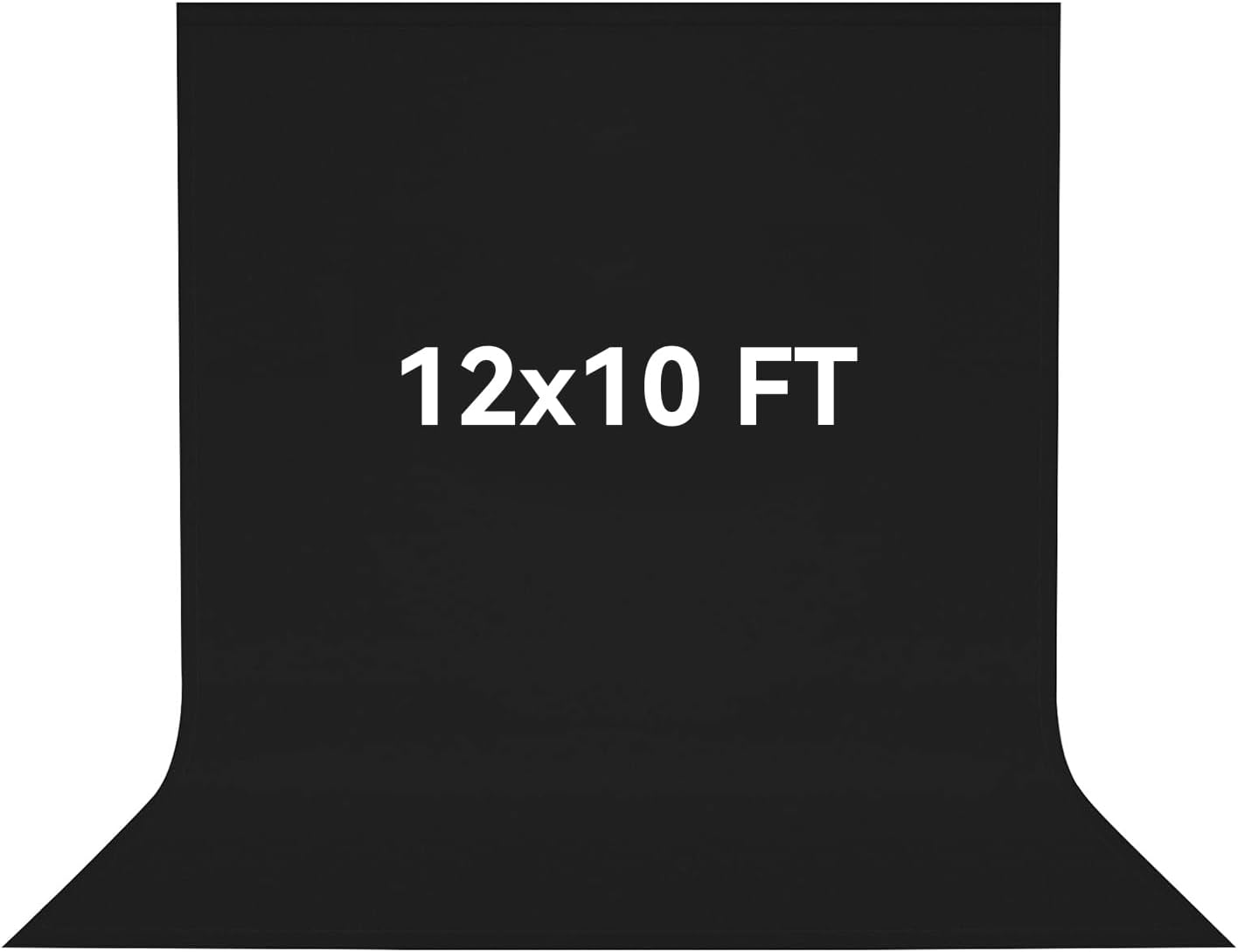 12x10 FT Black Photography Backdrop for Studio Portraits and Events