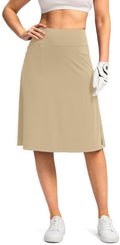 Viodia 25 in Knee Length Skort for Women - Stretchy Modest Midi Skirts