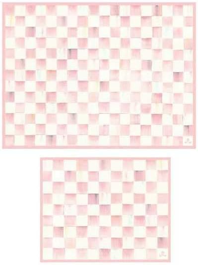 MACKENZIE-CHILDS Set of 2 Pink-and-White Glass Cutting Boards