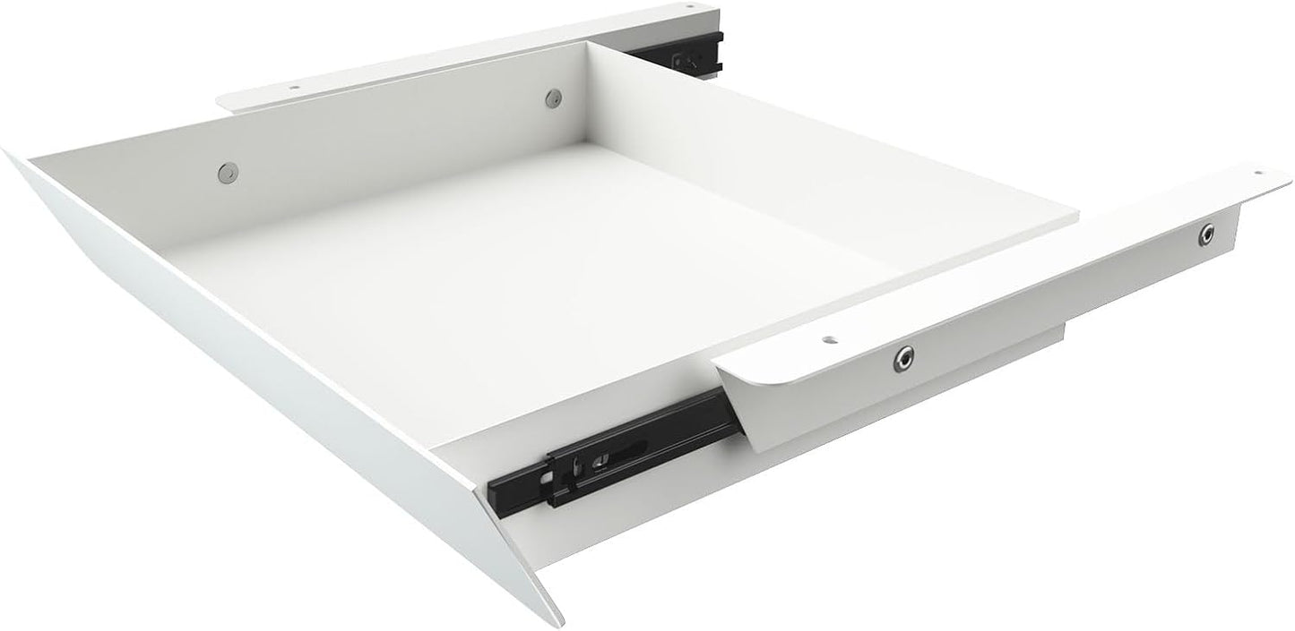 White Under Desk Mounted Sliding Drawer for Efficient Storage