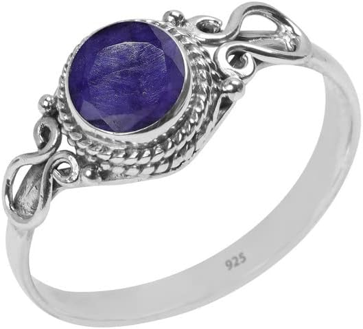 Handmade 925 Sterling Silver Gemstone Ring for Women and Girls