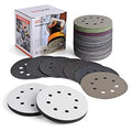5 in Sanding Discs 120pcs 8-Hole Hook & Loop Assortment - Wet/Dry Kit