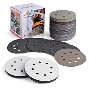 POLIWELL 120pcs 5 Inch Sanding Discs for Efficient Dustless Work