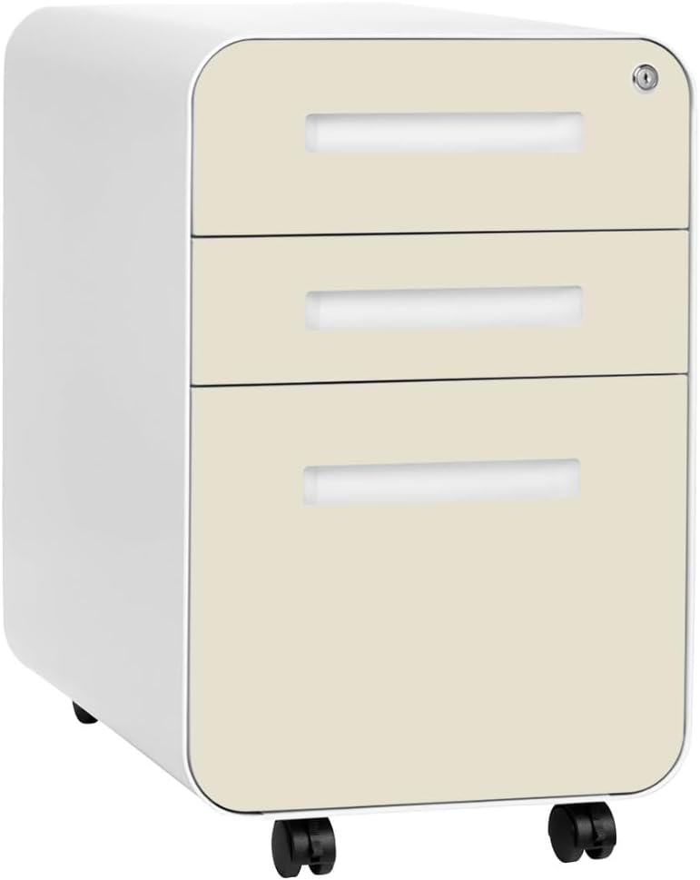 Stockpile 3 Drawer File Cabinet with Lock for Modern Offices