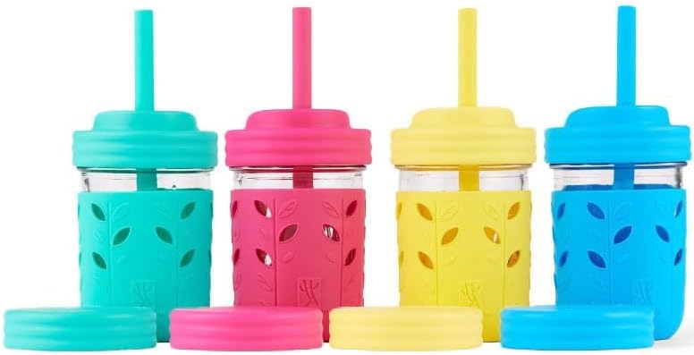 Elk and Friends Kids Glass Cups - 8oz Mason Jar Set