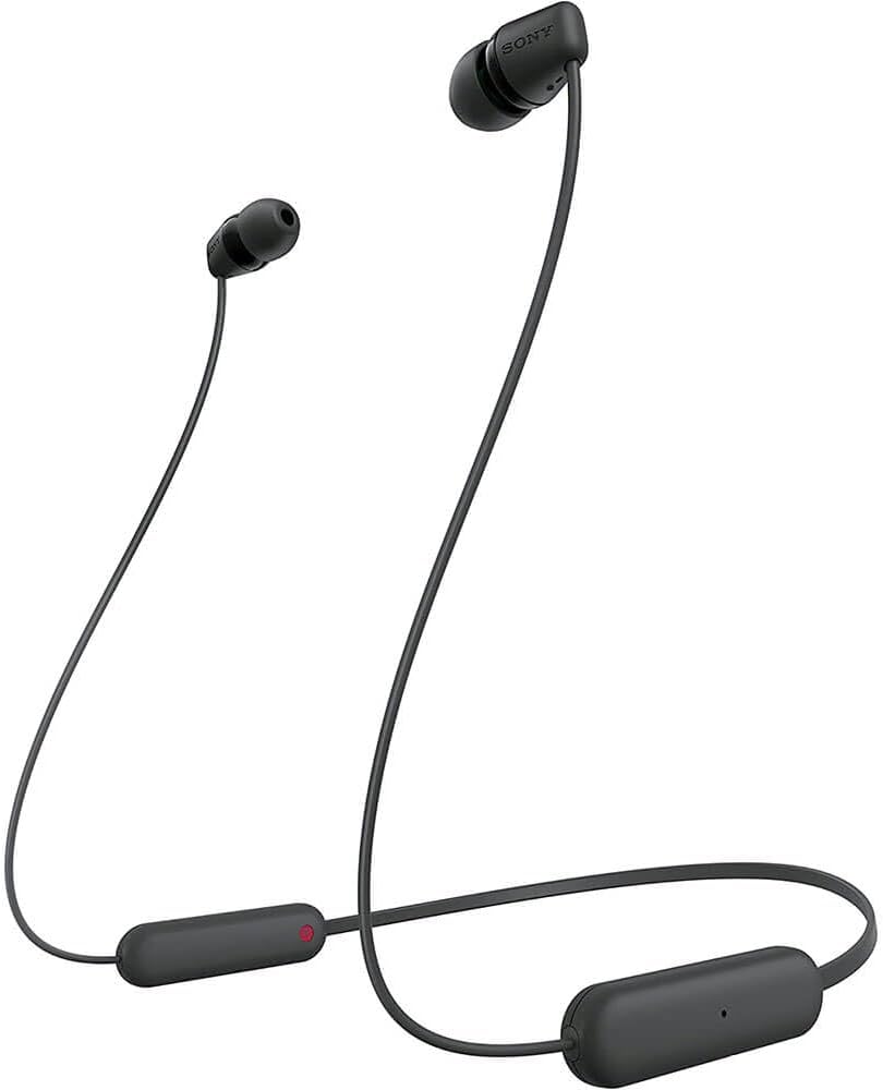 Sony WI-C100 Wireless In-Ear Headphones, Black - Built-in Mic for Clear Calls