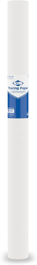 ALVIN 55W-J Lightweight Tracing Paper Roll 24 in 50 yd - Clear