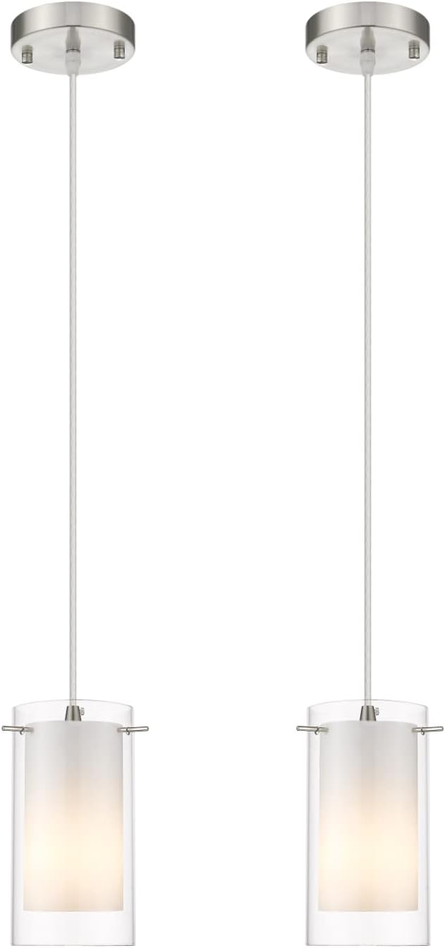 Modern Glass Pendant Light 2 Pack for Stylish Home Lighting