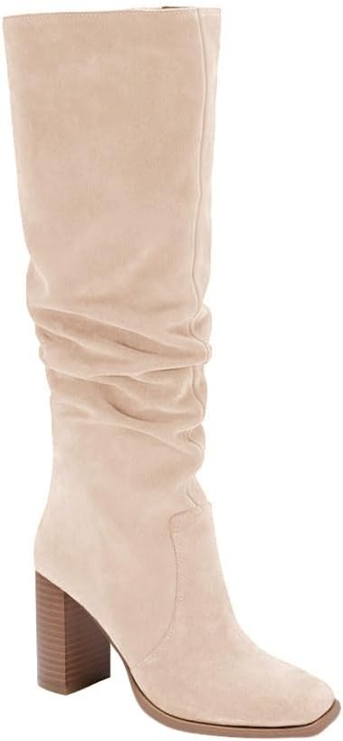 Juliet Holy Womens Knee High Boots with Chunky High Heel Style