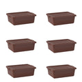 6-Pack 20in x 15in x 7in 9 Gallon Brown Polypropylene Bus Tub