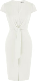 GRACE KARIN Women's Summer Midi Tie Waist Dress - Elegant Workwear