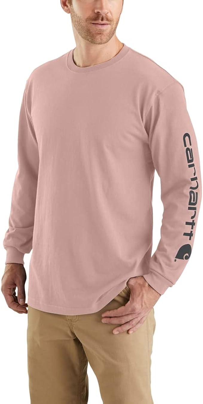 Carhartt Men's Heavyweight Long Logo Sleeve Graphic T-Shirt