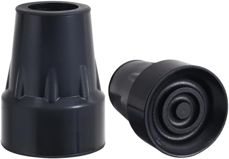 Anti-Slip 1 Inch Cane Tips, Strong Grip, 1 Pair