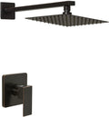 Oil Rubbed Bronze Shower Faucet Set with Square Rain Head - High