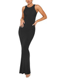Women's Ribbed Halter Neck Maxi Dress - Sleek Summer Bodycon