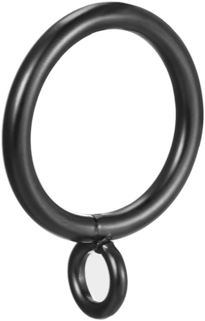 24 Pcs Black Metal Curtain Rings 1 Inch Dia - Easy Drapery Installation