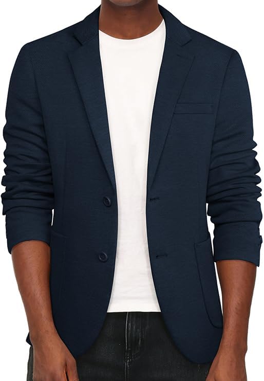 Men's Casual Knit Blazer Suit Jackets for Stylish Comfort