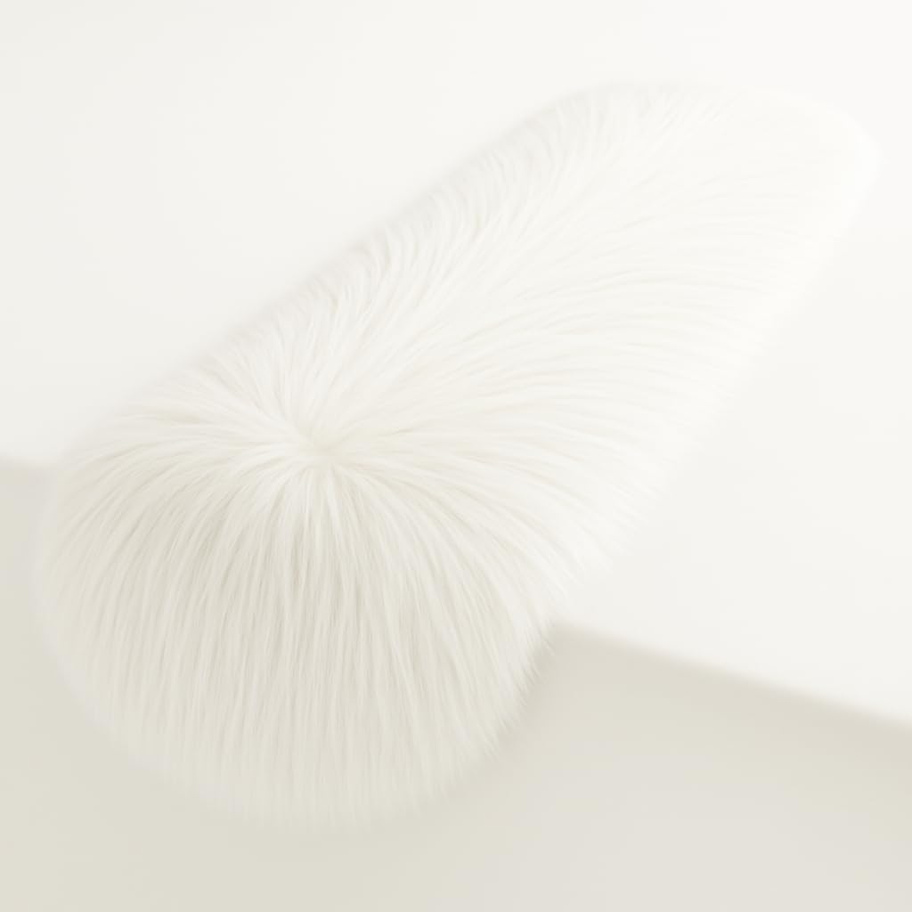 Luxurious Off White Faux Fur Table Runner for Holiday Decor