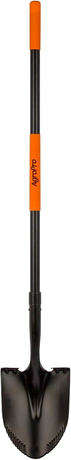 Heavy Duty Shovel for Digging with Long Fiberglass Handle