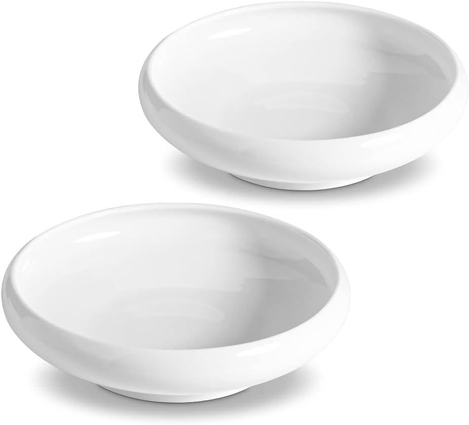 Non-Spill Wide Cat Dish Set, 10oz, 2 Pack