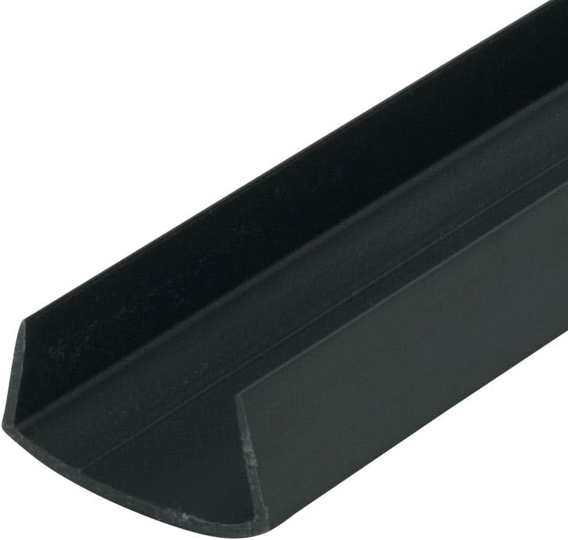 Black 1in Styrene Plastic U-Channel for Decorative Edging
