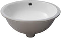 Undermount Oval Bathroom Sink 19x16 in White Porcelain - Sleek