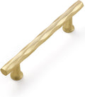 Brushed Gold Cabinet Pulls 3.78 in Hole Center 20 Pack - Hammered