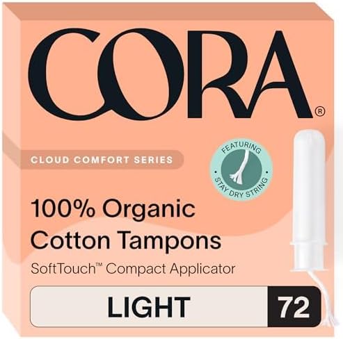 Cora Organic Applicator Tampons for Light Absorbency Comfort