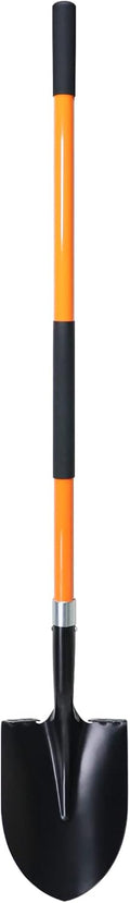 Heavy Duty Gardening Shovel 56 in Round Blade - Sturdy Fiberglass